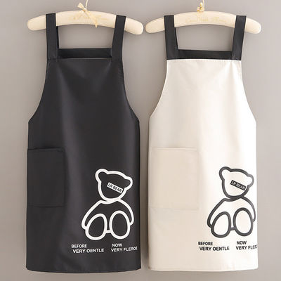 Daily Life Apron with Custom Logo Pockets Waterproof Polyester Cotton Kitchen Chef Apron