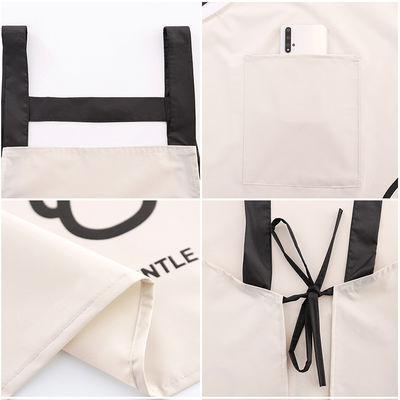Daily Life Apron with Custom Logo Pockets Waterproof Polyester Cotton Kitchen Chef Apron