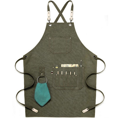 Custom Waterproof Cross Back Canvas Apron Denim Apron for Daily Life in Restaurant Bar