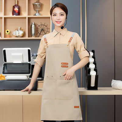 Custom Logo Cotton Waterproof Apron for Daily Life in Hot Pot Restaurant Hotel Waiter