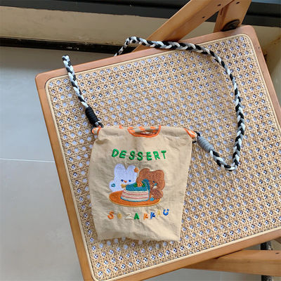 Newest Fashinable Exquisite Bear Embroidery Handbag Mini Tote Cell Phone Bag OEM/ODM
