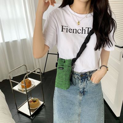 OEM/ODM Acceptable Small Square Lattice Mini Cell Phone Crossbody Bag in Canvas