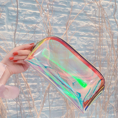 Custom Logo Printed Transparent Laser Pvc Waterproof Travel Toiletry Bag for Products