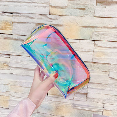 Custom Logo Printed Transparent Laser Pvc Waterproof Travel Toiletry Bag for Products