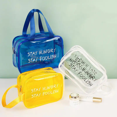 Customized Logo Clear Waterproof Makeup Pouches With Zipper For Fashionable Toiletry