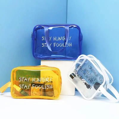 Customized Logo Clear Waterproof Makeup Pouches With Zipper For Fashionable Toiletry