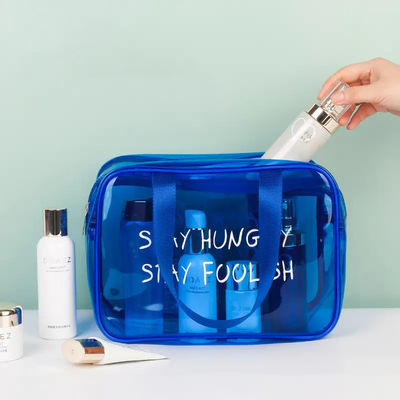 Customized Logo Clear Waterproof Makeup Pouches With Zipper For Fashionable Toiletry