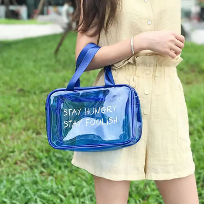 Customized Logo Clear Waterproof Makeup Pouches With Zipper For Fashionable Toiletry