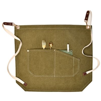 Men Work Apron with Tool Pockets and Customized Color on Half-body Canvas