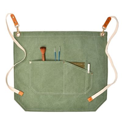 Men Work Apron with Tool Pockets and Customized Color on Half-body Canvas