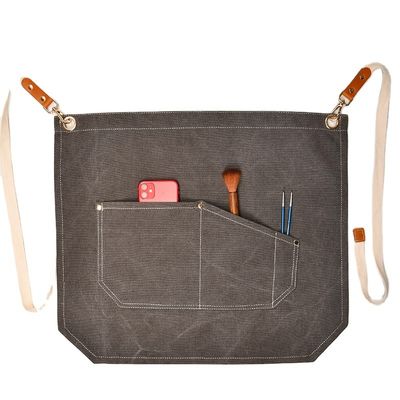 Men Work Apron with Tool Pockets and Customized Color on Half-body Canvas