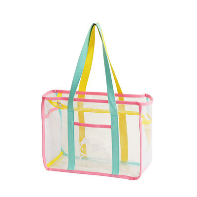 Transparent PVC Tote Bag Clear Candy Colors U-shaped Beach Shopping Handbag for Women