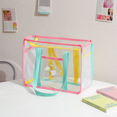 Transparent PVC Tote Bag Clear Candy Colors U-shaped Beach Shopping Handbag for Women