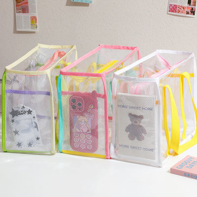 Transparent PVC Tote Bag Clear Candy Colors U-shaped Beach Shopping Handbag for Women