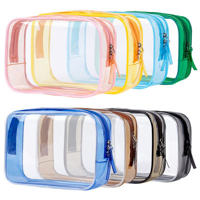 Zipper Closure Clear Waterproof Makeup Pouches for Travel and Toiletry Organization
