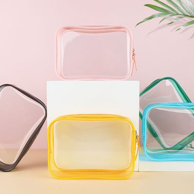 Zipper Closure Clear Waterproof Makeup Pouches for Travel and Toiletry Organization