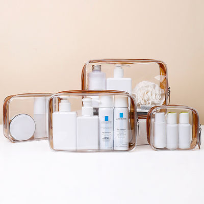 Zipper Closure Clear Waterproof Makeup Pouches for Travel and Toiletry Organization