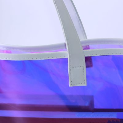 Transparent PVC Jelly Bag Holographic Fashion Shoulder Shopping Plastic Bag for Women