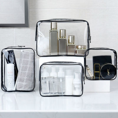 Zipper Closure Clear Waterproof Makeup Pouches for Travel and Toiletry Organization