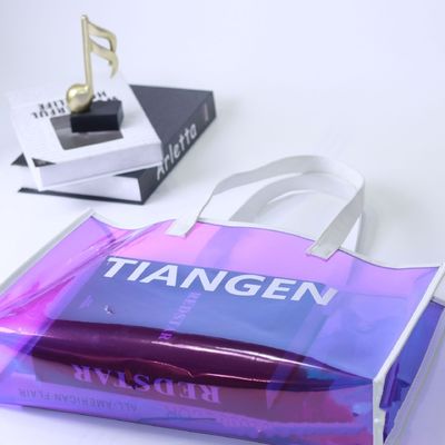 Transparent PVC Jelly Bag Holographic Fashion Shoulder Shopping Plastic Bag for Women