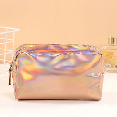 Custom PU Leather Laser Bag Pencil Case Waterproof Brush Pouch Makeup Bag Cosmetic Bags