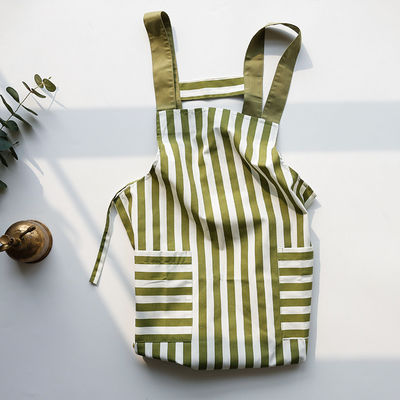 Custom Logo Printed Cotton Apron Professional Canvas Waiter Uniform Apron for Women