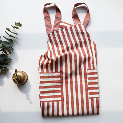 Custom Logo Printed Cotton Apron Professional Canvas Waiter Uniform Apron for Women