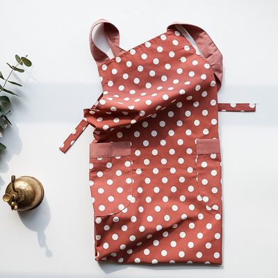 Custom Logo Printed Cotton Apron Professional Canvas Waiter Uniform Apron for Women