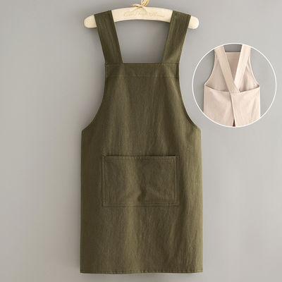 Customize Kitchen Cotton Linen Apron With Logo Home Apron for Work Bar Bib Canvas Apron
