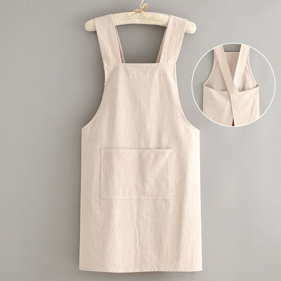 Customize Kitchen Cotton Linen Apron With Logo Home Apron for Work Bar Bib Canvas Apron