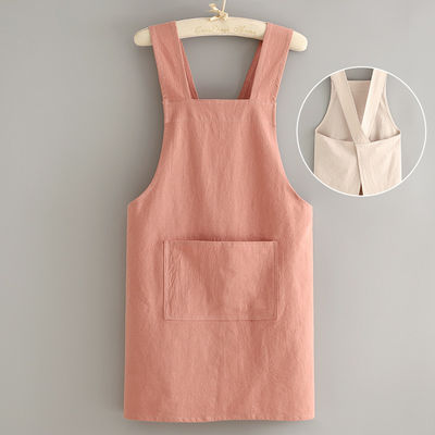 Customize Kitchen Cotton Linen Apron With Logo Home Apron for Work Bar Bib Canvas Apron