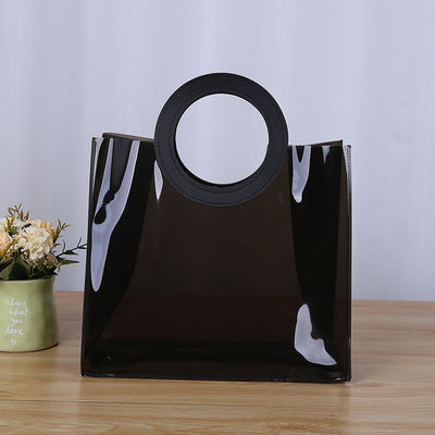 Clear Transparent Holographic Pvc Gift Iridescent Tote Cosmetic Bag with Laser Handle