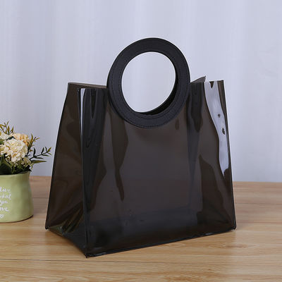 Clear Transparent Holographic Pvc Gift Iridescent Tote Cosmetic Bag with Laser Handle