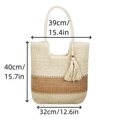 Summer Tote Raffia Straw Bag OEM/ODM Acceptable for Fashion Ladies Crochet Beach Bag