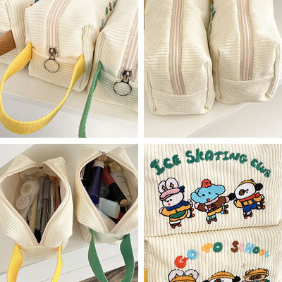 Mini Storage Bag with Custom Logo Original Cute Corduroy Illustration Handbag