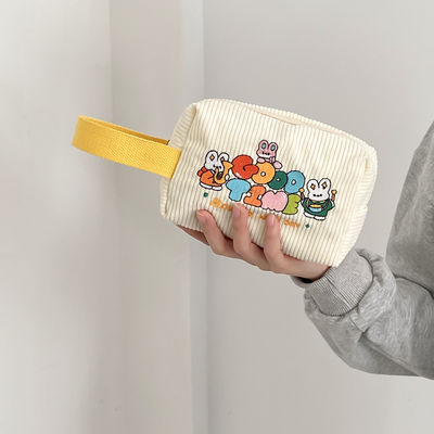 Mini Storage Bag with Custom Logo Original Cute Corduroy Illustration Handbag