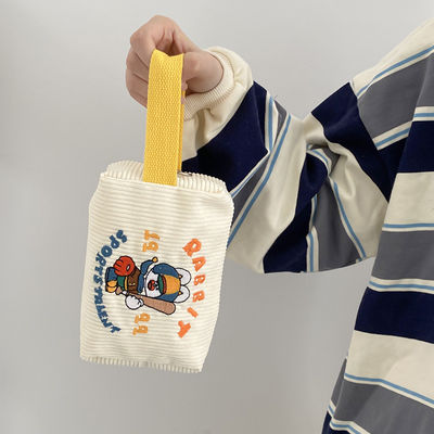 Mini Storage Bag with Custom Logo Original Cute Corduroy Illustration Handbag