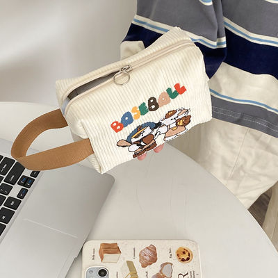 Mini Storage Bag with Custom Logo Original Cute Corduroy Illustration Handbag
