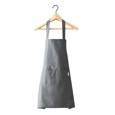 Newest Fashinable Apron for Cooking Food and Gardening in Pure Black Cotton Polyester