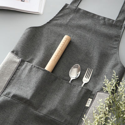 Newest Fashinable Apron for Cooking Food and Gardening in Pure Black Cotton Polyester