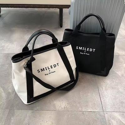 Custom Logo Travel Polyester Women Shoulder Canvas Beach Bag for Shopping and Leisure