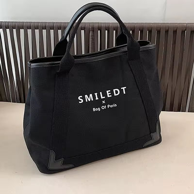 Custom Logo Travel Polyester Women Shoulder Canvas Beach Bag for Shopping and Leisure