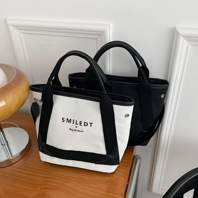 Custom Logo Travel Polyester Women Shoulder Canvas Beach Bag for Shopping and Leisure
