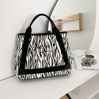 Custom Logo Travel Polyester Women Shoulder Canvas Beach Bag for Shopping and Leisure