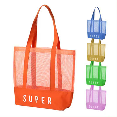 Polyester Main Material Custom Ultralight Large Personalized Beach Mesh Tote Bag