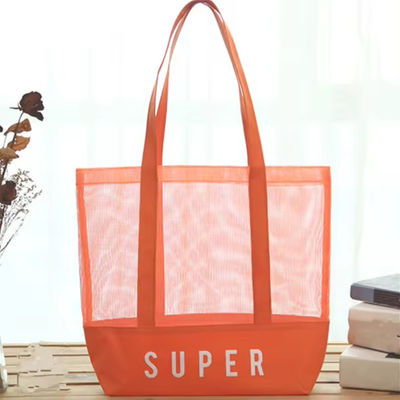 Polyester Main Material Custom Ultralight Large Personalized Beach Mesh Tote Bag