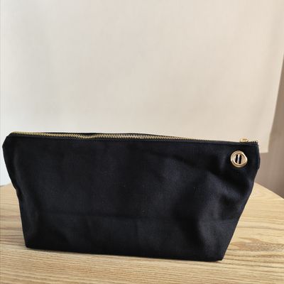 OEM/ODM Accepted Custom Logo Printed Canvas Zipper Makeup Bag for Pencil and Coin Storage