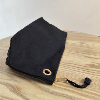OEM/ODM Accepted Custom Logo Printed Canvas Zipper Makeup Bag for Pencil and Coin Storage