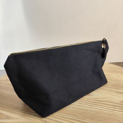 OEM/ODM Accepted Custom Logo Printed Canvas Zipper Makeup Bag for Pencil and Coin Storage