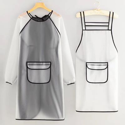 Accepable OEM/ODM TPU Thick Hairdresser Cafe Transparent Apron for Restaurant Bar